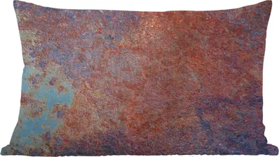 Produktbild von MuchoWow® Zierkissen Sofakissen Wohnzimmer Dekokissen 60x40 cm Rost - Eisen - Blau - Kopfkissen - Polster mit Foto