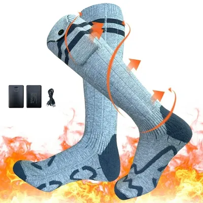 Produktbild von Bluetooth App beheizbare Socken, elektrische Wärmesocken für Outdoor & Skifahren, mit 2×5000 mAh Powerbanks, manuelle Steuerung, TYPE-C