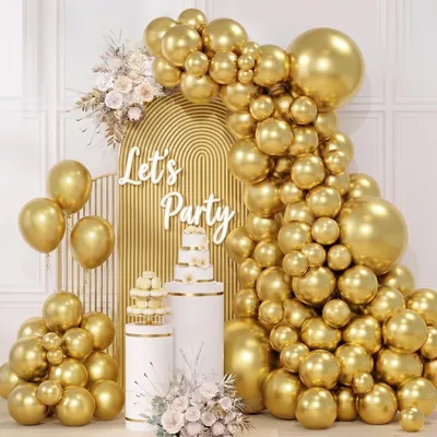 Produktbild von Luftballons Gold Metallic 100 Stück Geburtstag Party Dekoration Helium Luft