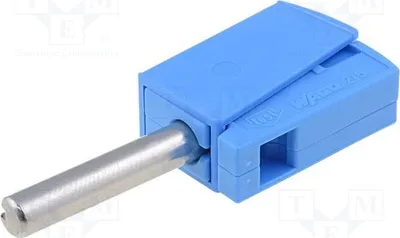 Image de 1 connecteur banane, 40 mm, 42 V, 4 mm, bleu, isolé (non), 20 A, 3,86 g, référence 215-711