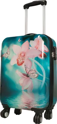 Produktbild von Kleiner Trolley Handgepäck Reisekoffer Orchidee Blumen Koffer 55 cm Bowatex