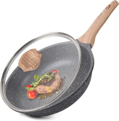 Produktbild von Famanu Bratpfanne mit Deckel - 9,5 Zoll induktionskompatibel