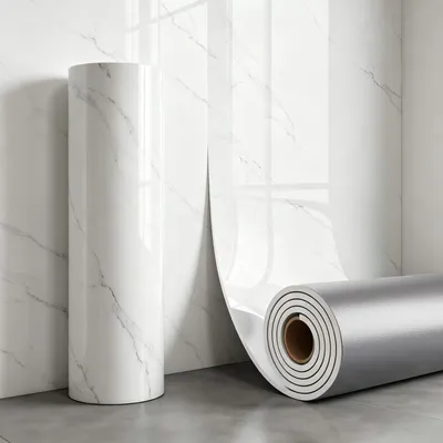 Immagine prodotto di Pannello decorativo autoadesivo, effetto marmo, 40x300 cm, bianco, per il soggiorno