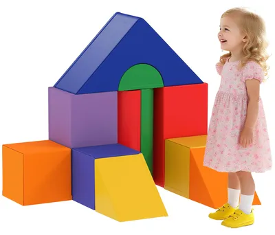 Produktbild von Große Spielklötze für Kinder, 11-teiliges Set, für Kinder 1-3 Jahre, Schaumstoff, Bunt