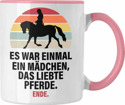 Produktbild von Trendation - Pferde Tasse Lustig Reiterin Geschenk Pferde Geschenke Mädchen Pferdeliebhaber (Rosa)