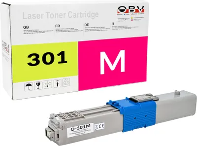 Produktbild von Kompatibel C301 - OBV Toner ersetzt OKI 44973534 für OKI C301DN C321DN MC332 MC342  magenta 1500 Seiten