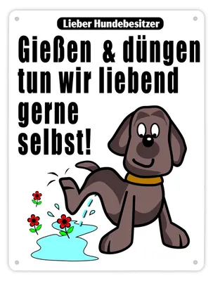 Produktbild von Gießen und düngen - Kein Hundeklo Schild in weiß