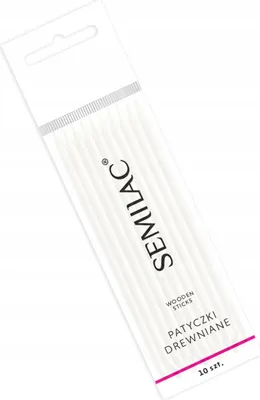 Obrázek produktu pro Semilac | Dřevěné tyčinky na kůžičku - 10 kusů - Přírodní - Příslušenství pro manikúru - Nehtový design