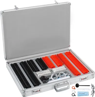 Produktbild von Proeflens Kit Deluxe – 266-teilig – Optiker Messlinsen Set – Inklusive Proberahmen – Für Optometrie & Augenmessungen