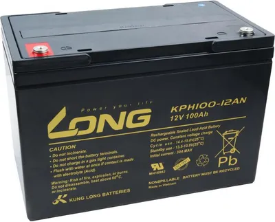 Obrázek produktu pro LONG baterie 12V 100Ah M6 HighRate LongLife 12 let (KPH100-12AN)
