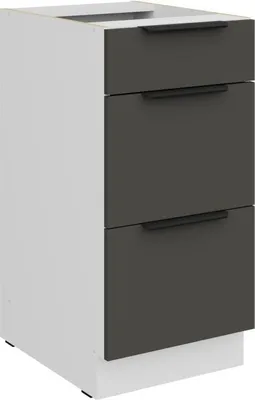 Immagine prodotto di Mobile da cucina con cassetti LUNARA - larghezza 40 cm, grafite / bianco