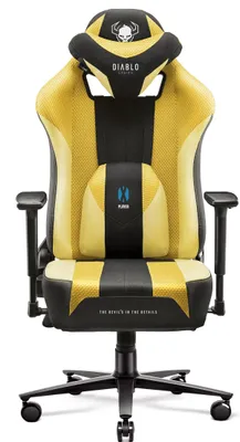A gaming chair is shown against a white background.