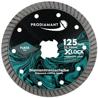 Produktbild von PRODIAMANT X-LOCK Turbo Diamanttrennscheibe 125mm - Fliese, Feinsteinzeug,