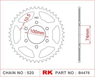Produktbild von Rk Kettenrad 520 46z Stahl Silber