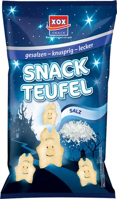 Produktbild von XOX Snack Teufel knuspriger Kartoffelsnack mit feiner Salznote 125g