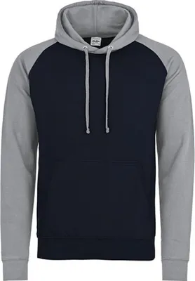 Produktbild von Just Hoods JH009 | Herren Baseball Hoodie / (WRAP)-e Produktion - Farbe: Oxford Navy/Heather Grey - Größe: XXL