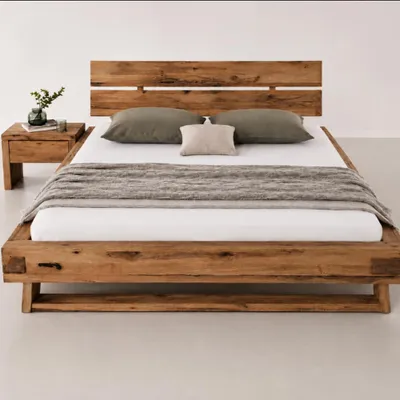Produktbild von BalkenbettB 202,5 x H 89 x T 226,5 cm THUN – Altbuche massiv