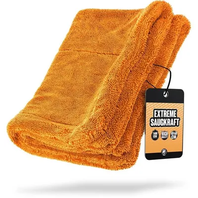 Produktbild von Nuke Guys Gamma Dryer L | Ultra saugstarkes Trockentuch 1400 GSM in Orange 40x60cm | Fusselfrei, abgerundete sanfte Fasern, kratzerfrei, groß | Premium Mikrofasertuch für Auto Motorrad Fahrrad