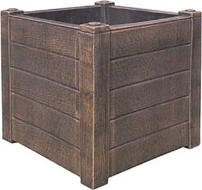 Produktbild von Pflanzkübel TEAK, Größe S, Holz-Optik, eckig