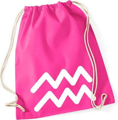 Produktbild von Huuraa Turnbeutel Wassermann Sternzeichen Zeichen 12 Liter Fuchsia Baumwolle Rucksack Geschenkidee