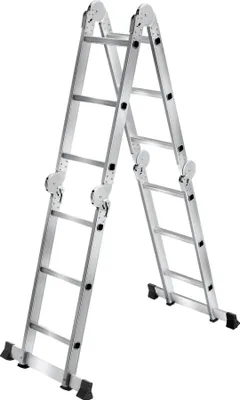 Produktbild von tectake® Aluminium Mehrzweckleiter 6in1, 4 x 3 Sprossen rutschfest, klappbar