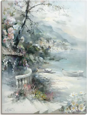 Produktbild von ARTland Leinwandbild Buchtseite I Größe: 60x80 cm