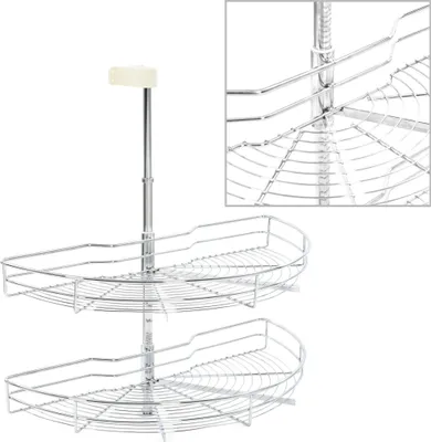 Zdjęcie produktu dla 2-Poziomowy Kosz Do Kuchni, Srebrny, 180 Stopni, 75X38X80 Cm Lumarko!