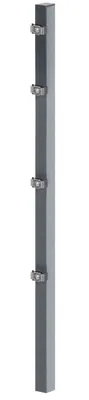 Immagine prodotto di Alberts 677374 Paletto per recinzione con fascetta di fissaggio, zincato a caldo, plastificato antracite (RAL 7016), lunghezza 2250 mm, 60 x 40 mm
