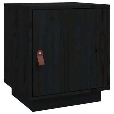 Produktbild von Nachttisch Schwarz 40x34x45 cm Massivholz Kiefer