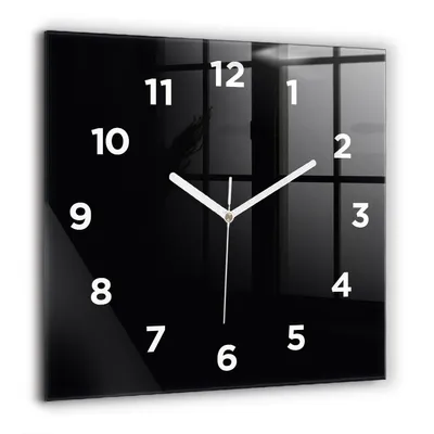 Produktbild von Wallfluent Große Wanduhr – Stilles Quarzuhrwerk - Uhr Dekoration Wohnzimmer Schlafzimmer Küche - Zifferblatt - weiße Zeiger - 60 cm - Schwarz