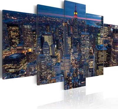 Produktbild von Modernes Wandbild 030211- 34 (100x50) - 5 Teilig Bilder Fotografie auf Vlies Leinwand Foto Bild Dekoration Wand Bilder Kunstdruck New York