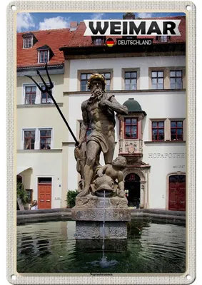 Produktbild von Blechschild Städte Weimar Neptunbrunnen Architektur 20x30cm