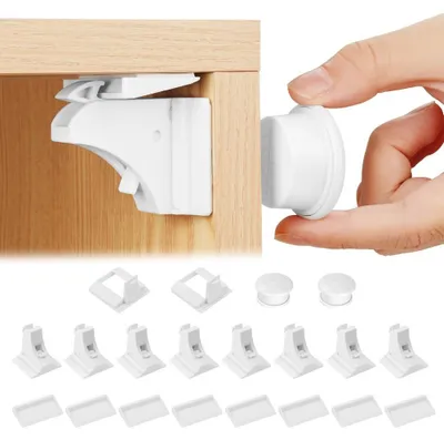 Produktbild von Magnetische Schrankschlösser für Kindersicherheit (8 Stück + 2 Schlüssel)