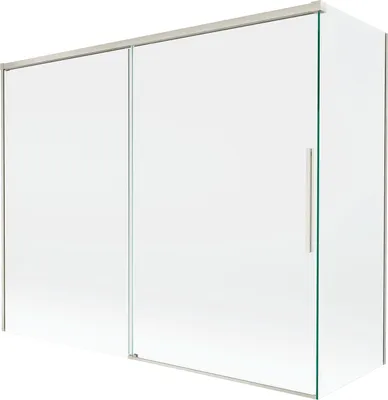 Image de Paroi de douche Mexen Rox, à 2 panneaux, porte coulissante, 190 + 90 x 150 cm, transparent, nickel brossé - 8C9-190-090-97-00