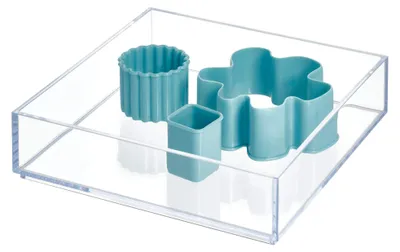 Image de Organisateur de tiroir, en plastique, transparent, 20,3 x 20,3 x 5,1 cm