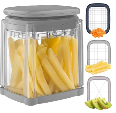 Frittenschneider, 3-in-1 Gemüseschneider mit Edelstahlmessern