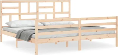 Produktbild von vidaXL Massivholzbett mit Kopfteil