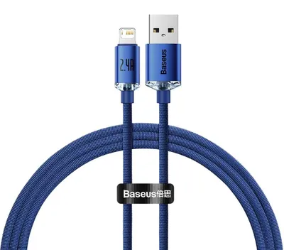 Zdjęcie produktu dla Kabel Baseus Crystal Shine USB-A - Lightning 1,2 m 2,4A niebieski