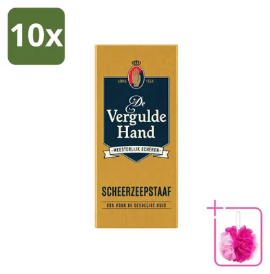 Zdjęcie produktu dla 10 sztuk mydła do golenia w sztyfcie "De Vergulde Hand" - 75 g - zestaw ekonomiczny
