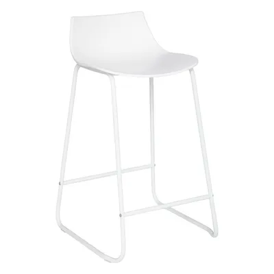 A white bar stool on a white background.