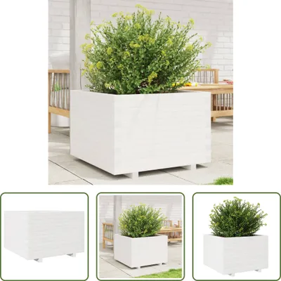Produktbild von The Living Store Pflanzkübel Weiß 70x70x49,5 cm Massivholz Kiefer