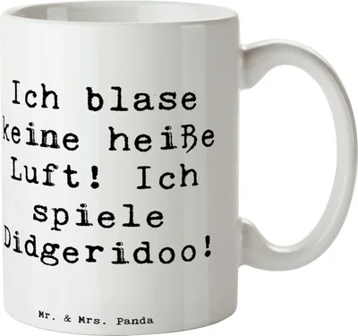 Produktbild von Mr. & Mrs. Panda Kaffeetasse Spruch Didgeridoo Spieler - Weiß - Geschenk, Becher, Australien, Tasse, Instrument lernen, Kaffeebecher, atmosphärisch, Musik, Blasinstrument
