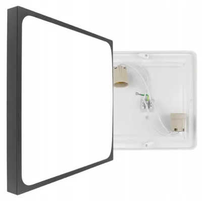 Produktbild von Deckenleuchte, LED, 2x E27, quadratisch, schwarz, Aufputzmontage