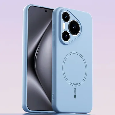 Image de Etui magnétique pour Huawei Pura 70, compatible avec MagSafe, silicone liquide, résistant aux chocs et aux rayures Bleu