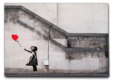 Immagine prodotto di Giallobus - Bimba palloncino rosso - Banksy - 50L x 35l cm - Quadro - Tela Canvas Telaio Standard