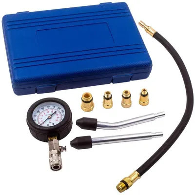Produktbild von Motor Kompressionstester - Zylinder Prüfkit - Für Zündkerzengewinde - Universal für Auto und Motorrad - Mit Manometer