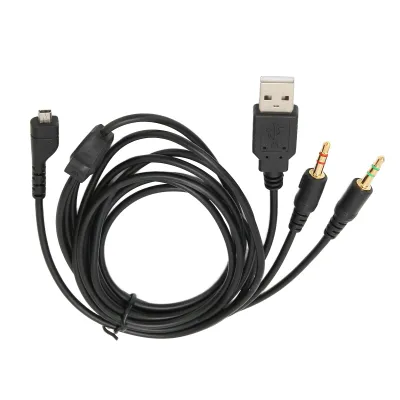 Image de Câble audio pour casque, USB et prise audio 3,5 mm, câble audio avec éclairage pour SteelSeries Arctis