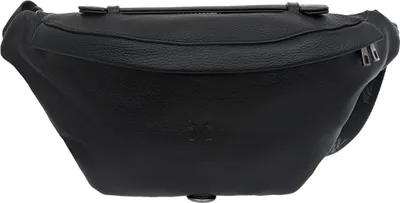 Immagine prodotto di Borsa da cintura in pelle VerMari nera con cerniere