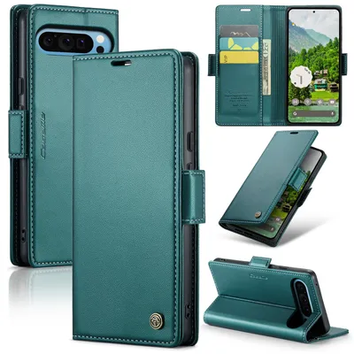 Produktbild von Lederhülle für Google Pixel 10 Pro XL Brieftasche Kartenfach Schutzhülle mit Standfunktion Grün