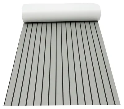Obrázek produktu pro Podlahová rohož pro lodě – palubové obložení z teaku – pěna EVA – samolepicí – protiskluzová – rozměry 240 x 90 cm – tloušťka 6 mm – pro lodě, karavany, jachty – šedá barva